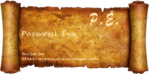 Pozsonyi Éva névjegykártya