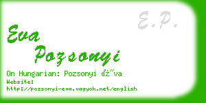 eva pozsonyi business card
